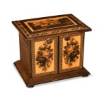 A Tunbridgeware four-drawer table cabinet,