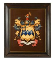 A Coat of arms - 'IN LUMINE LUCEAM', (I may sine in the light), early 19th century,