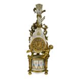 A French porcelain and ormolu mantel clock, 19th century,