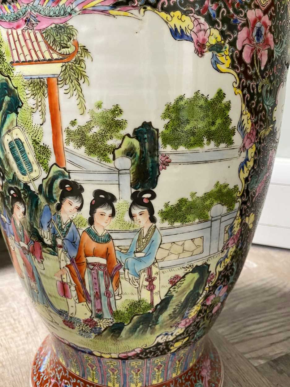 A Chinese famille rose porcelain baluster vase, late 20th century, - Image 16 of 17