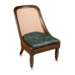 A rosewood slipper chair, 19th century,