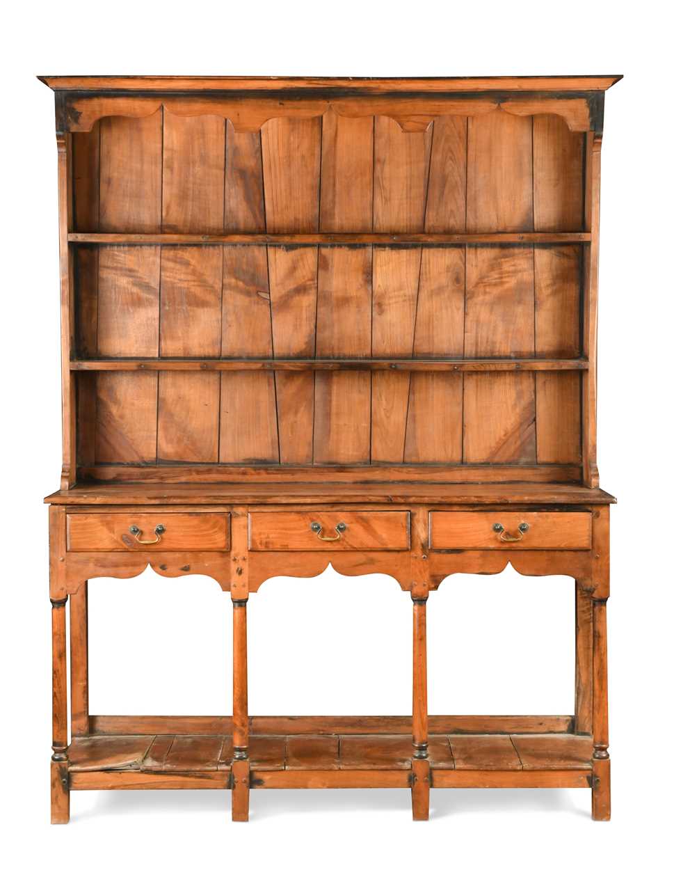 A yew wood dresser, 18th century,