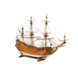 A large scale wooden model of the Dutch East Indiaman 'Prince Willem', 20th century,