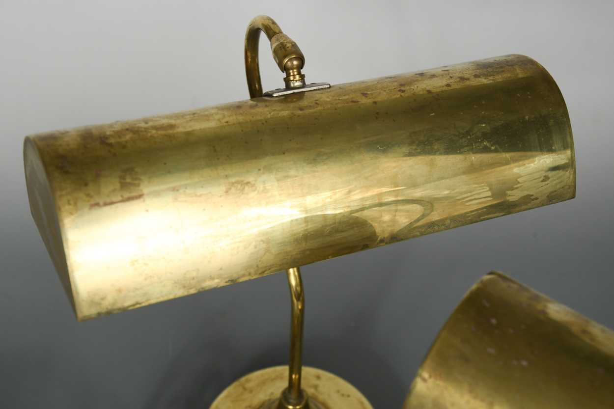 A pair of brass banker's lamps, 20th century, - Image 5 of 6