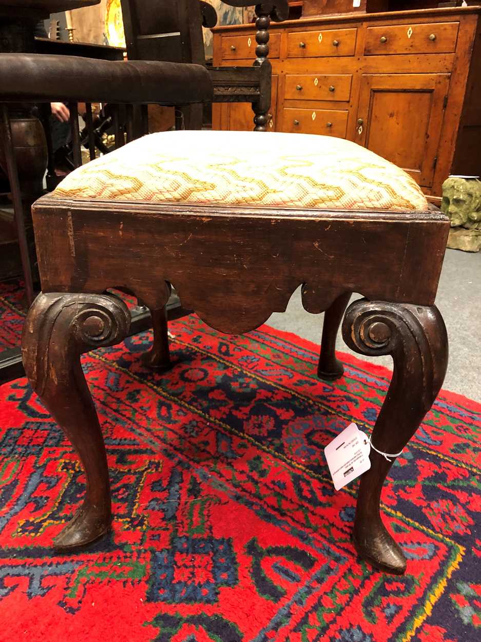 A mahogany stool, mid-18th century, - Image 9 of 12