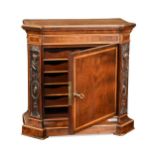 A miniature Victorian mahogany and boxwood inlaid collector's cabinet,