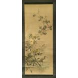 A Group of four Japanese scroll paintings on silk and paper, late Meiji Period, circa 1900,