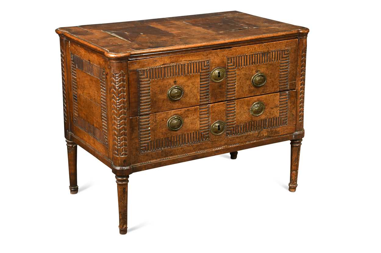 An Italian walnut commode, late 18th century,