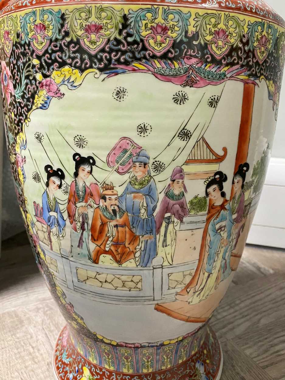 A Chinese famille rose porcelain baluster vase, late 20th century, - Image 13 of 17