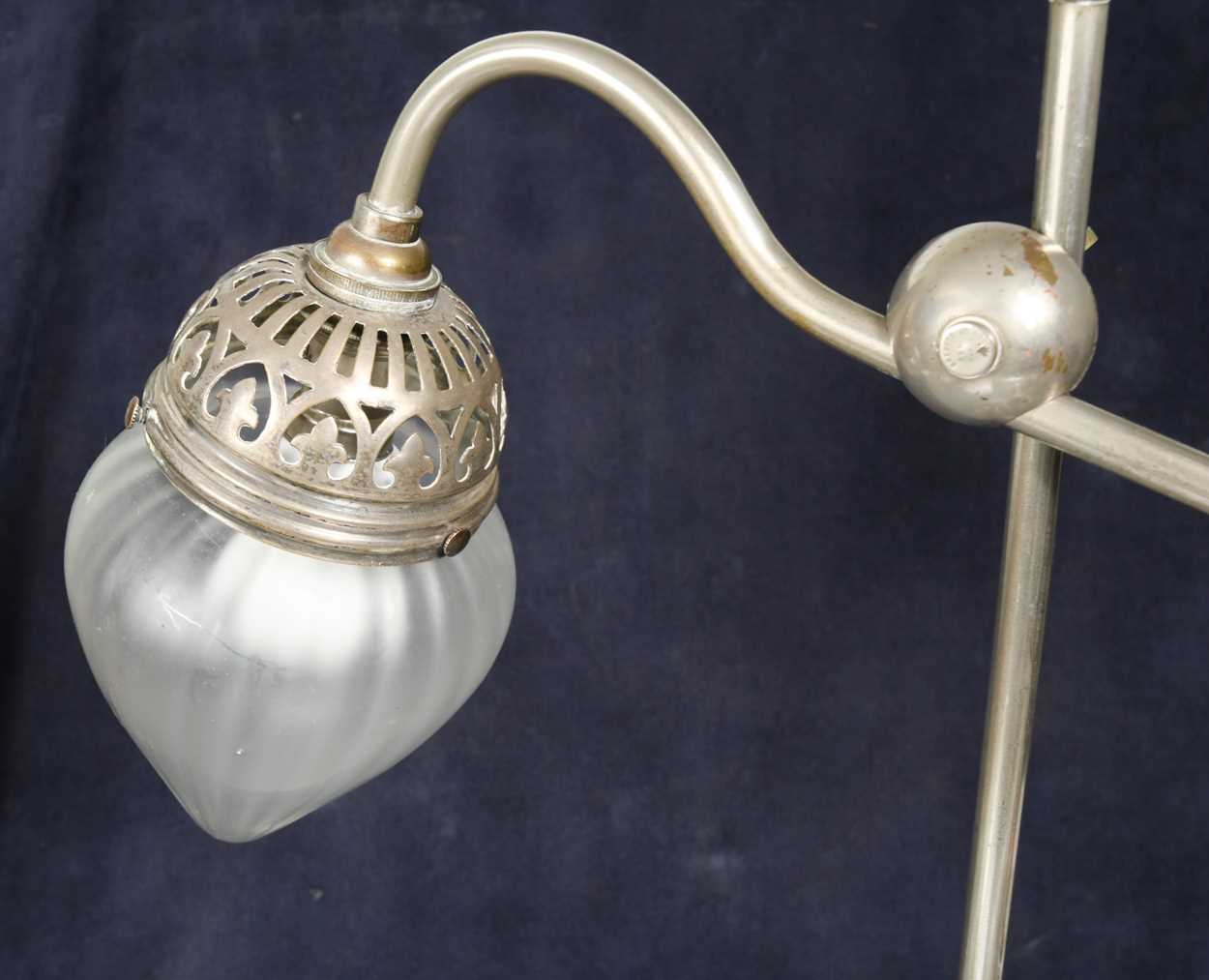 A polished steel swan-neck desk lamp, 19th century, - Image 2 of 3