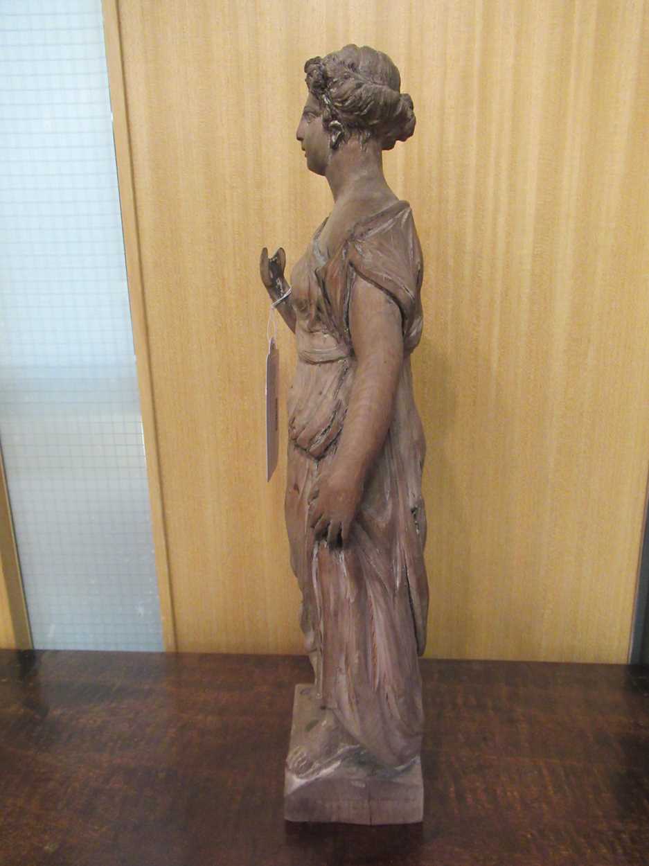 A limewood carving of a classically draped female figure, late 18th/ 19th century, - Bild 4 aus 16