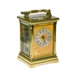 A French lacquered brass repeating carriage clock, early 20th century,