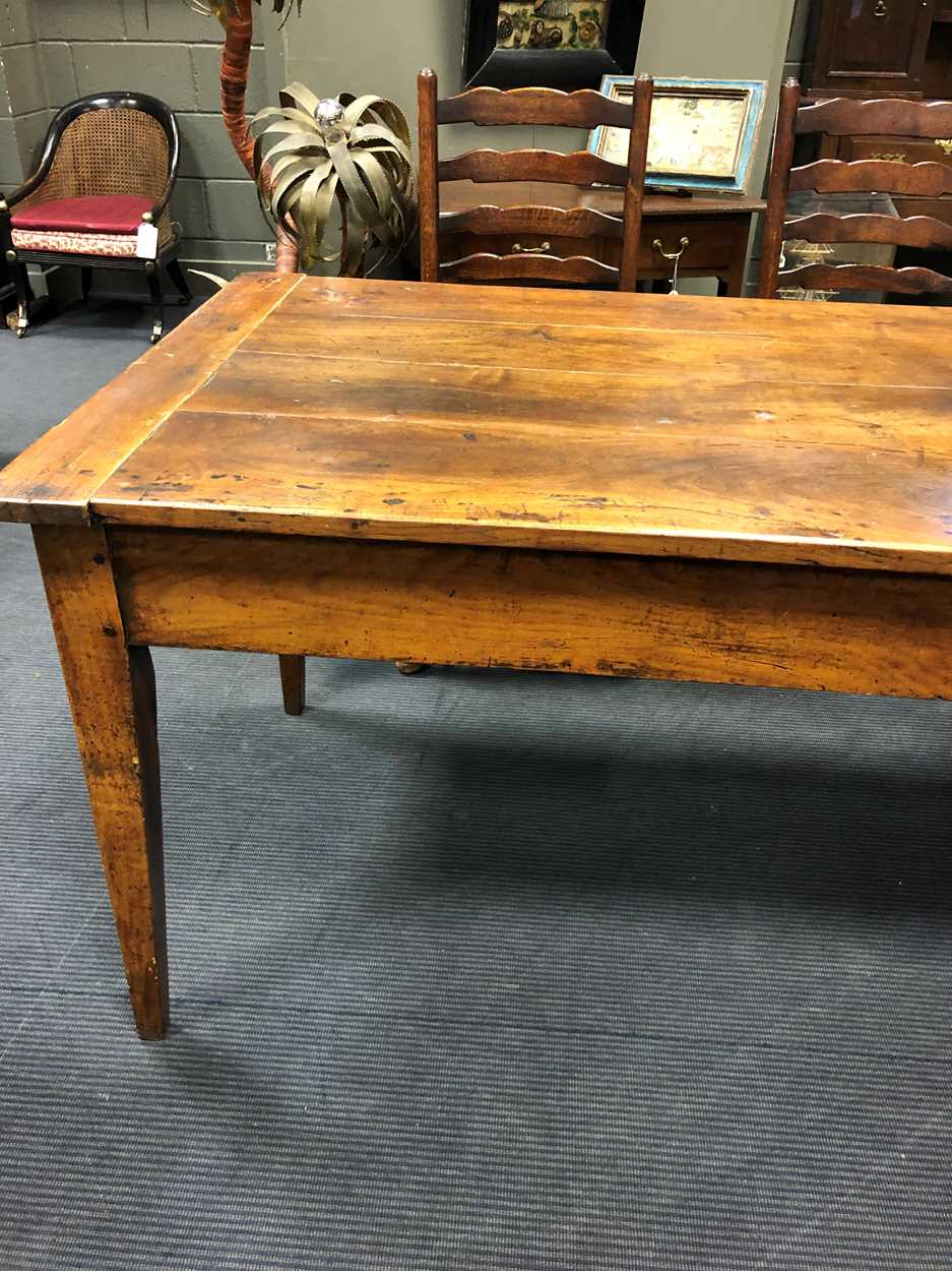 A fruitwood farm house table, early 19th century, - Image 7 of 8