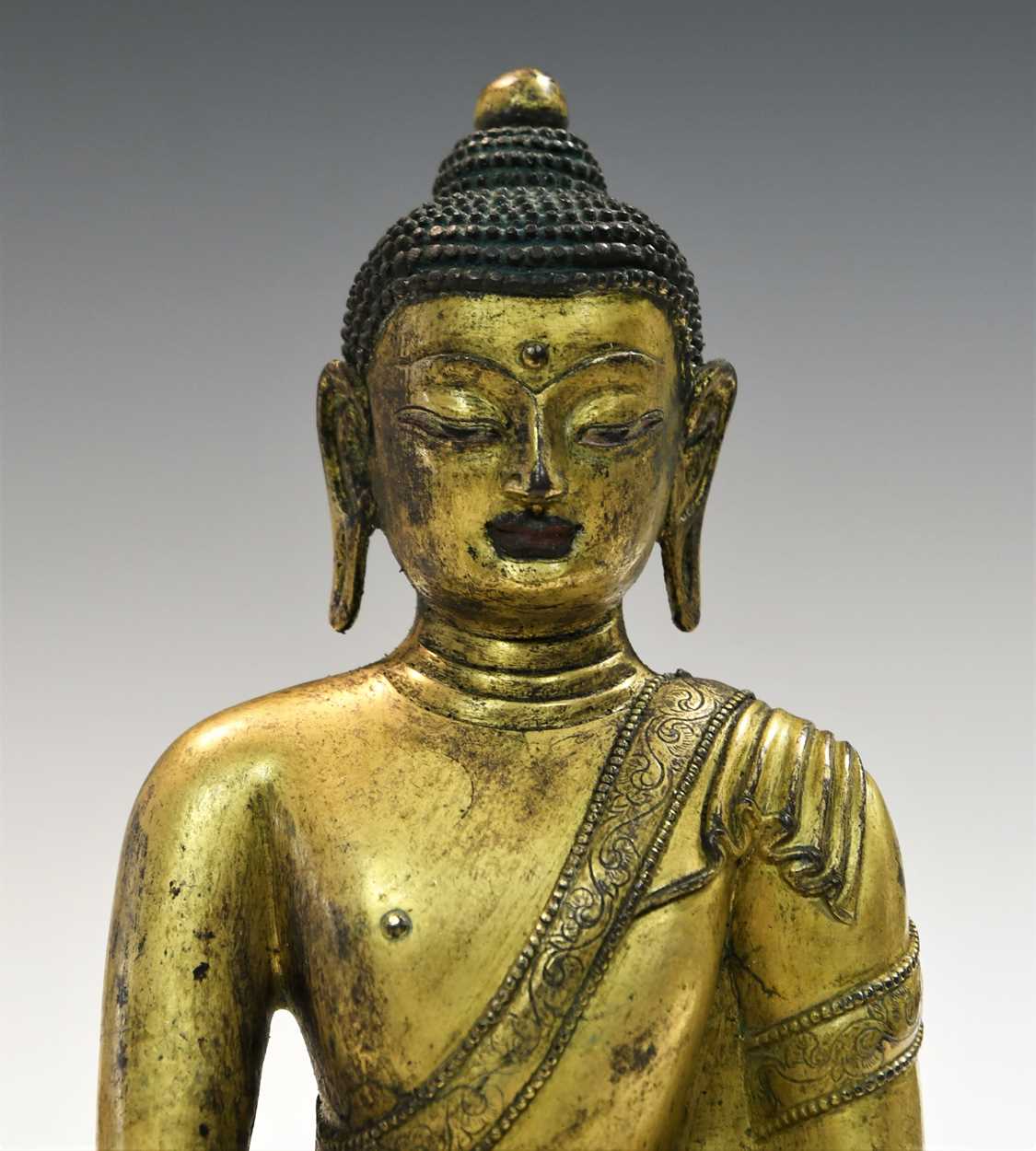 A Chinese gilt bronze figure of Buddha, Ming style, - Image 2 of 6