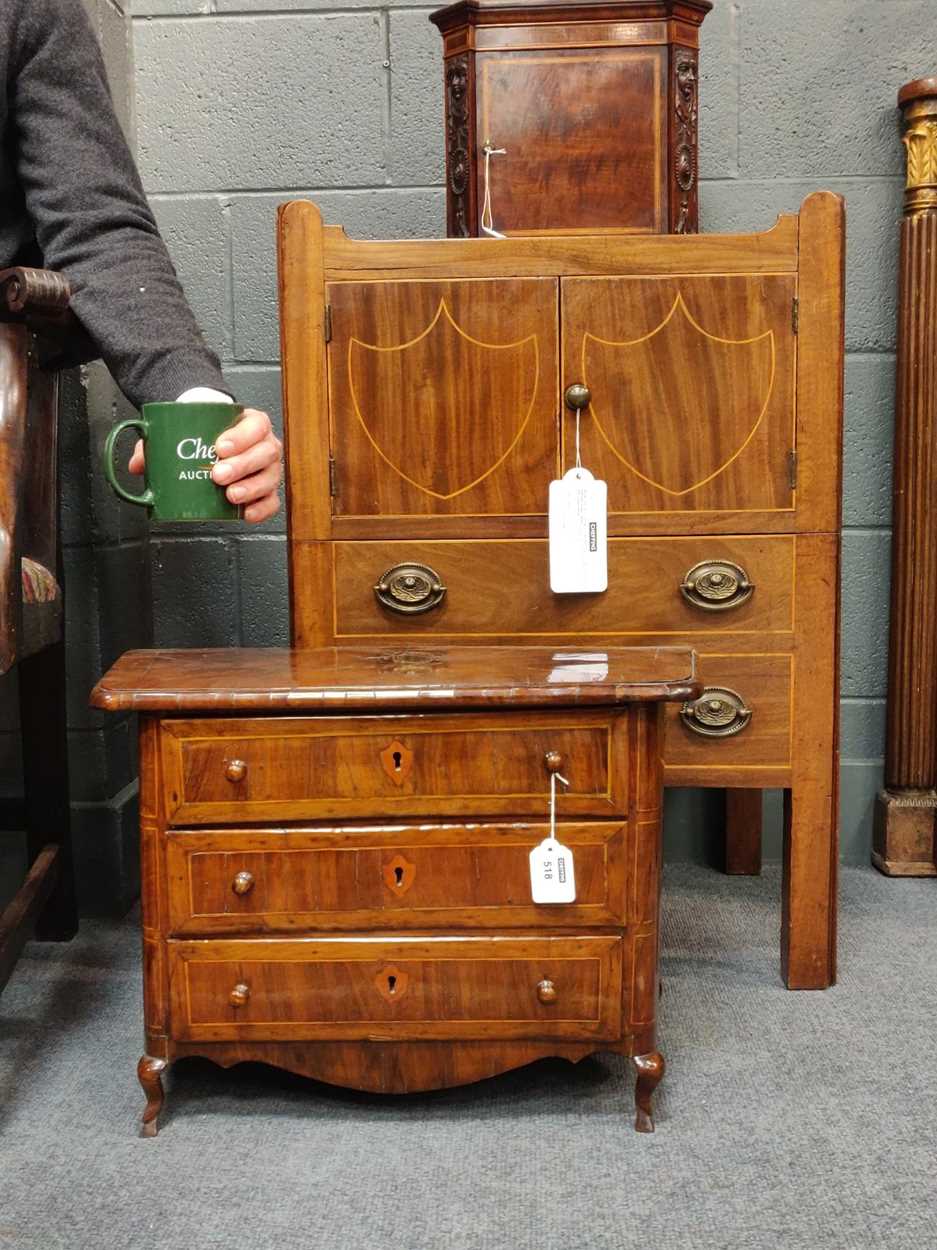 An olive wood miniature chest of drawers, late 18th century, probably Maltese, - Image 20 of 21