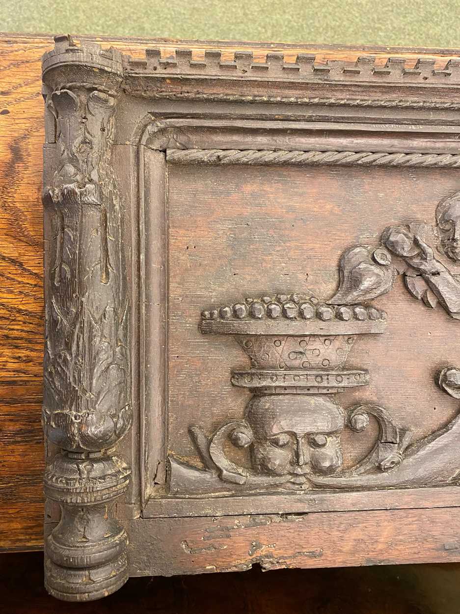 A Tudor carved oak coat of arms, - Image 5 of 11