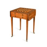 A marquetry games table, 19th century,