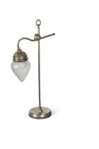 A polished steel swan-neck desk lamp, 19th century,