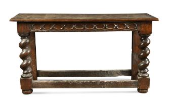 An oak serving table, late 17th century style,