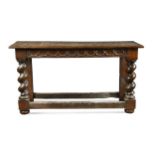 An oak serving table, late 17th century style,