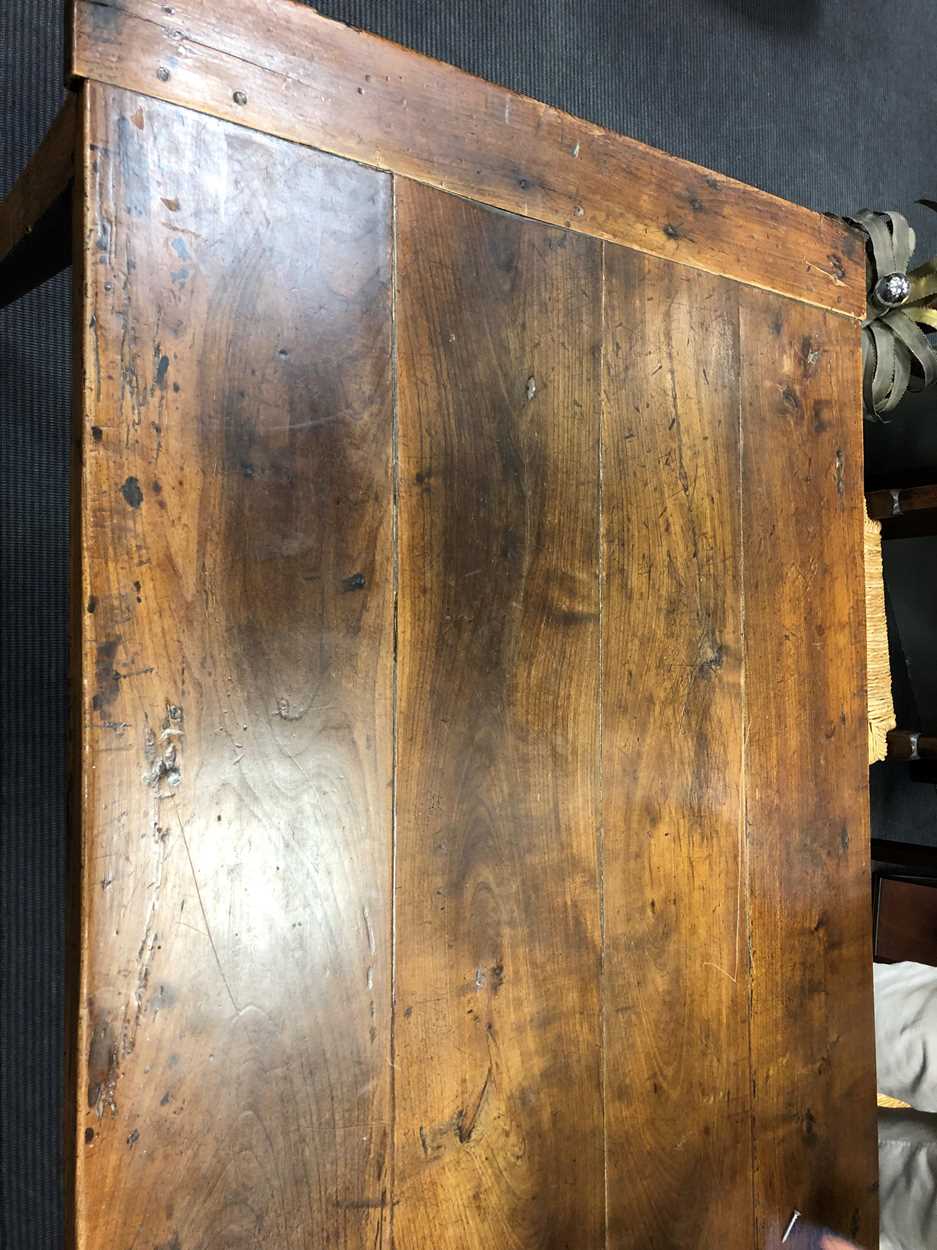 A fruitwood farm house table, early 19th century, - Image 3 of 8