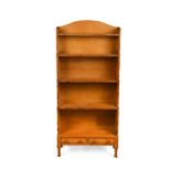 A satinwood waterfall bookcase, 20th century,