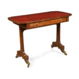 A small mahogany library table, 19th century,