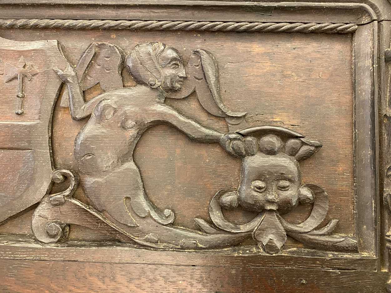 A Tudor carved oak coat of arms, - Image 4 of 11