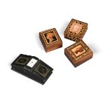 Three Tunbridgeware stamp boxes,