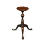 A George III mahogany kettle stand or tripod table of diminutive proportions,
