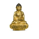A large Chinese gilt bronze figure of Buddha, Ming style,