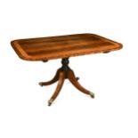 A Regency rosewood and crossbanded breakfast table,