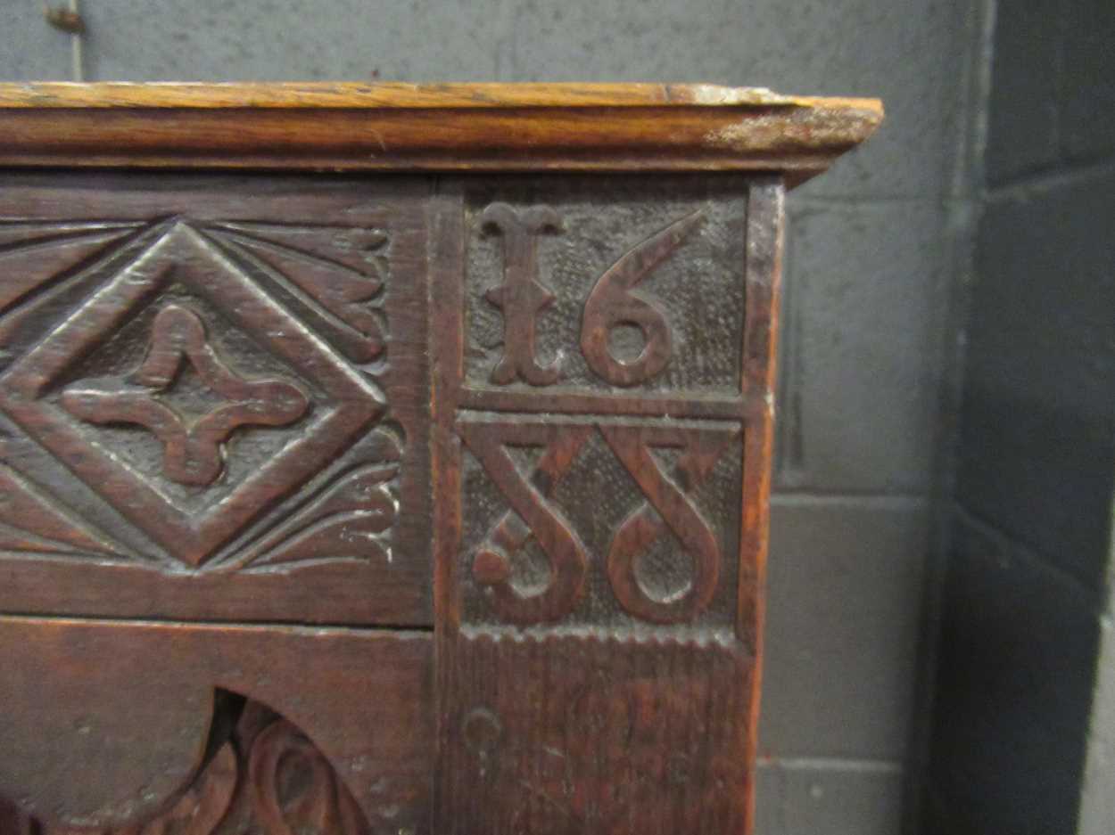 An oak court cupboard, 17th century and later, - Image 14 of 16