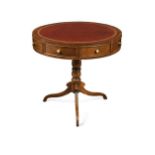 A mahogany drum table, 19th century,