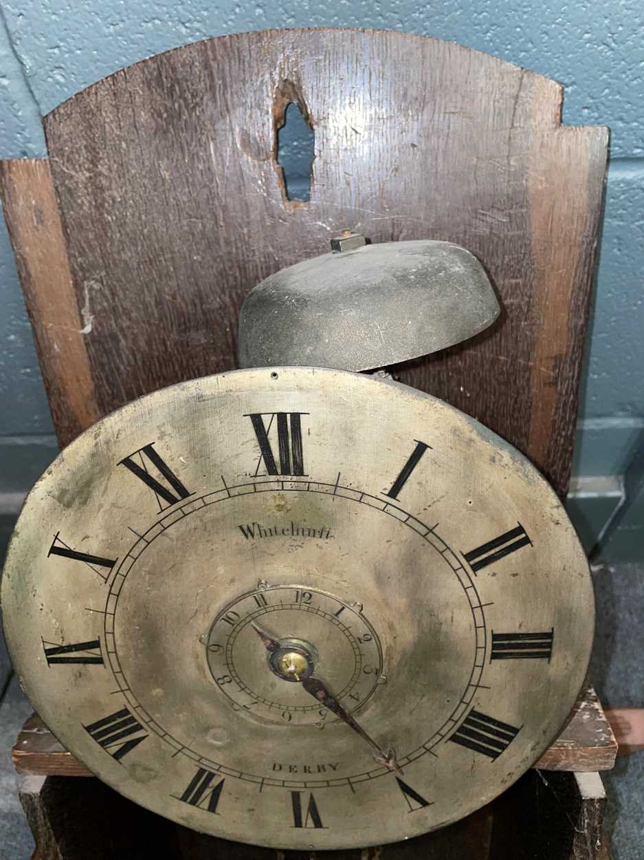 An oak cased hooded pantry clock with alarm by Whitehurst, Derby, mid 19th century, - Image 11 of 14