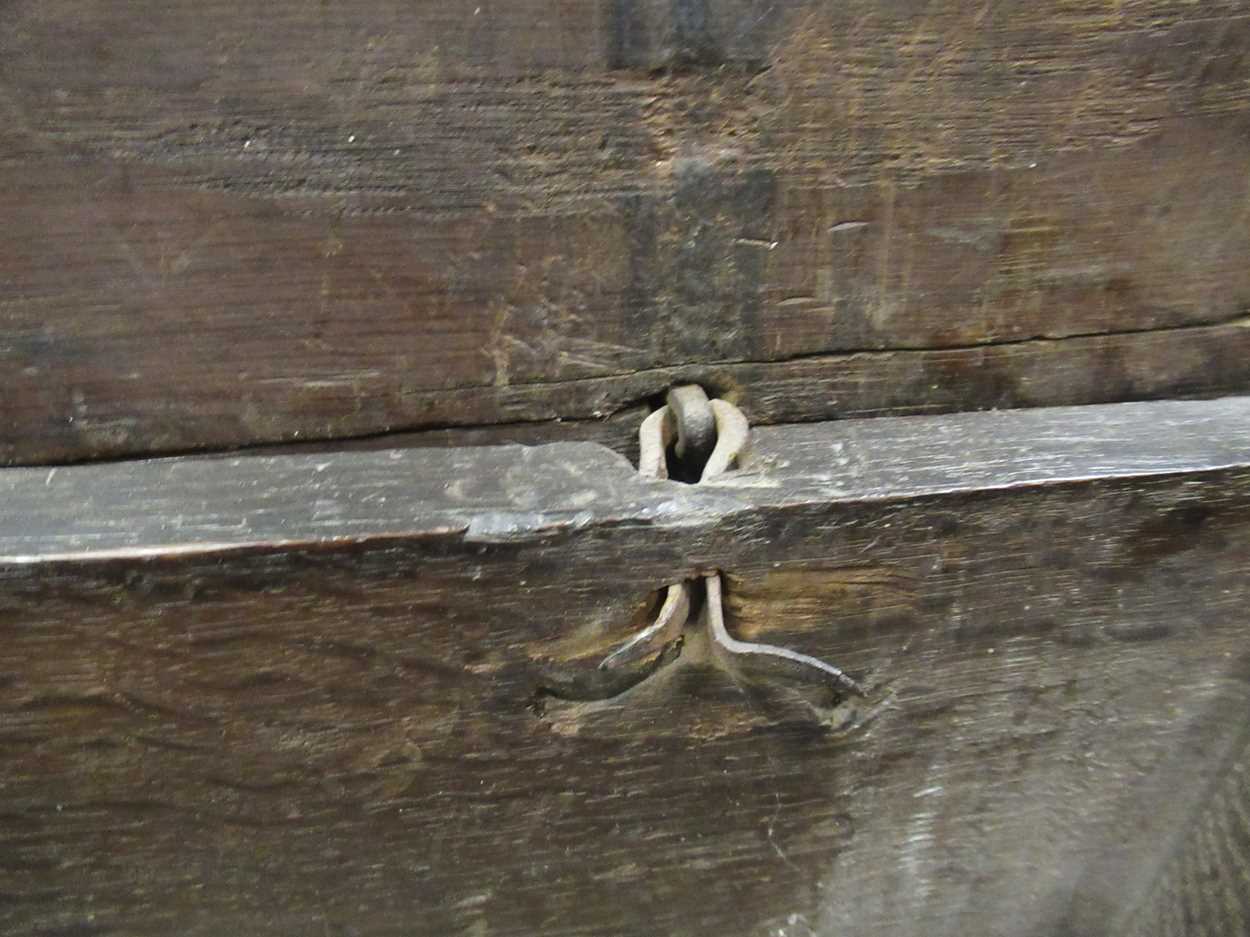 An oak six plank chest, 17th century, - Image 12 of 15