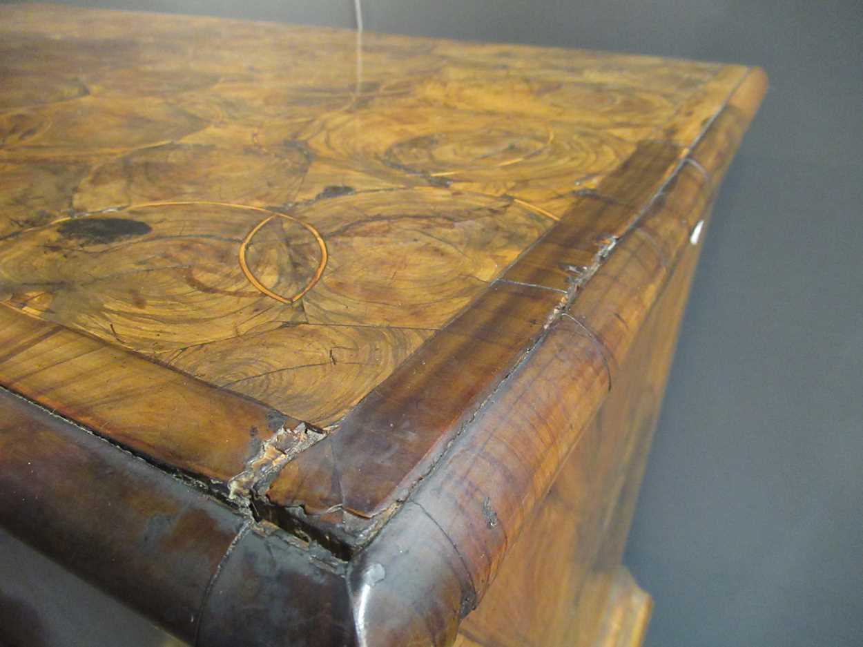 A Queen Anne and later oyster veneered walnut chest on stand, - Image 5 of 20