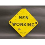 A lozenge shaped enamel sign for 'Men Working' by Abbott, Birks. London, 20 x 20".