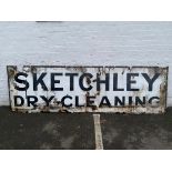 A large Sketchley Dry Cleaning rectangular enamel sign, 120 x 36".