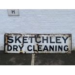 A large Sketchley Dry Cleaning rectangular enamel sign, 120 x 36".