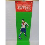 A Euro '96 football tournament vinyl advertising banner, with sponsorship advertising from Snickers,