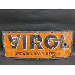 A small Virol 'Growing Boys Need It', rectangular enamel sign, 30 x 12".