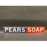 A Pears' Soap enamel strip sign, some overpainting, 18 1/2 x 3".