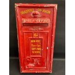 A wooden dummy post box painted for Bradford on Avon, 14 3/4 x 29".
