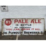 A very large No.1 Pale Ale, Plymouth Breweries rectangular enamel sign, 120 x 48 1/2".