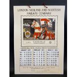 An LMS Railway Company calendar for 1925 in near mint condition, 11 x 15".