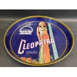 A rare circular tin drinks tray advertising the Paramount Pictures film 'Cleopatra', 12" diameter.