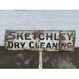 A large Sketchley Dry Cleaning rectangular enamel sign, 120 x 36".