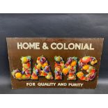 A Home & Colonial Jams 'for quality and purity' pictorial showcard, 17 1/2 x 10 1/2".