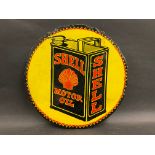 A pictorial Shell Motor Oil partial enamel sign, the die-cut upper section from the rarely seen